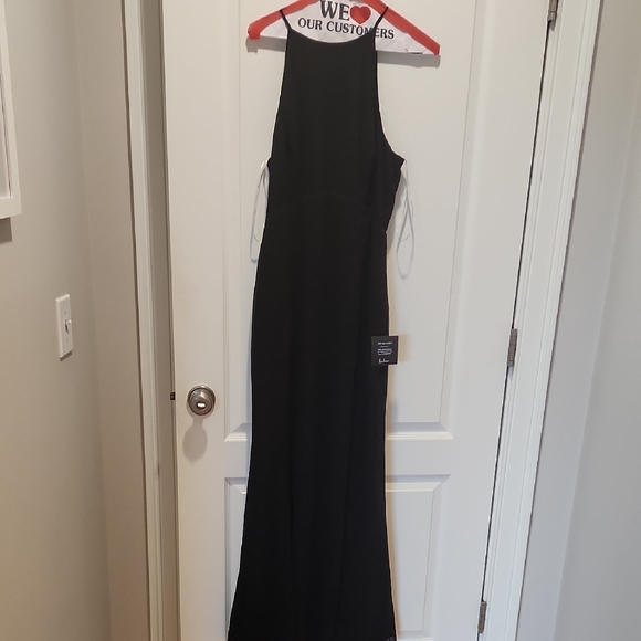 Lulus Dresses & Skirts - Lulu's Black Sheath Cocktail Dress Sleeveless Halter With Open Back